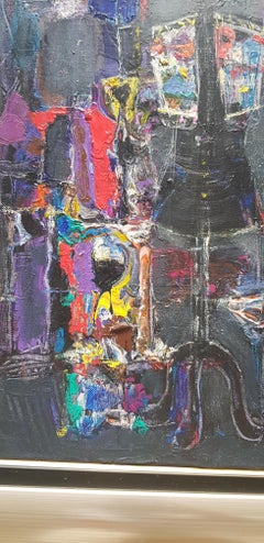 Silence - Pittura astratta Colori Arancione Verde Blu Turchese Rosa Rosso Bianco