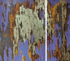 Dissociation - Abstract Painting Color Blue Yellow Grey Black Orange Brown Gold