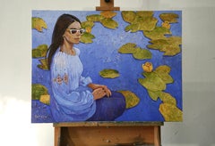 Il cerchio di gigli - Colori della pittura Bianco Rosso Blu Rosa Marrone Pastello Viola