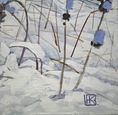 Winter Kingdom - Oil Painting Canvas Blue Grey White Brown Black