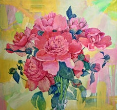 Gentleman's Whims - Oil Painting Canvas Pink Yellow Green White Purple