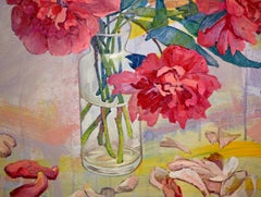 Royal flowers - Oil Painting Canvas Red Green Blue Yellow White Purple Black