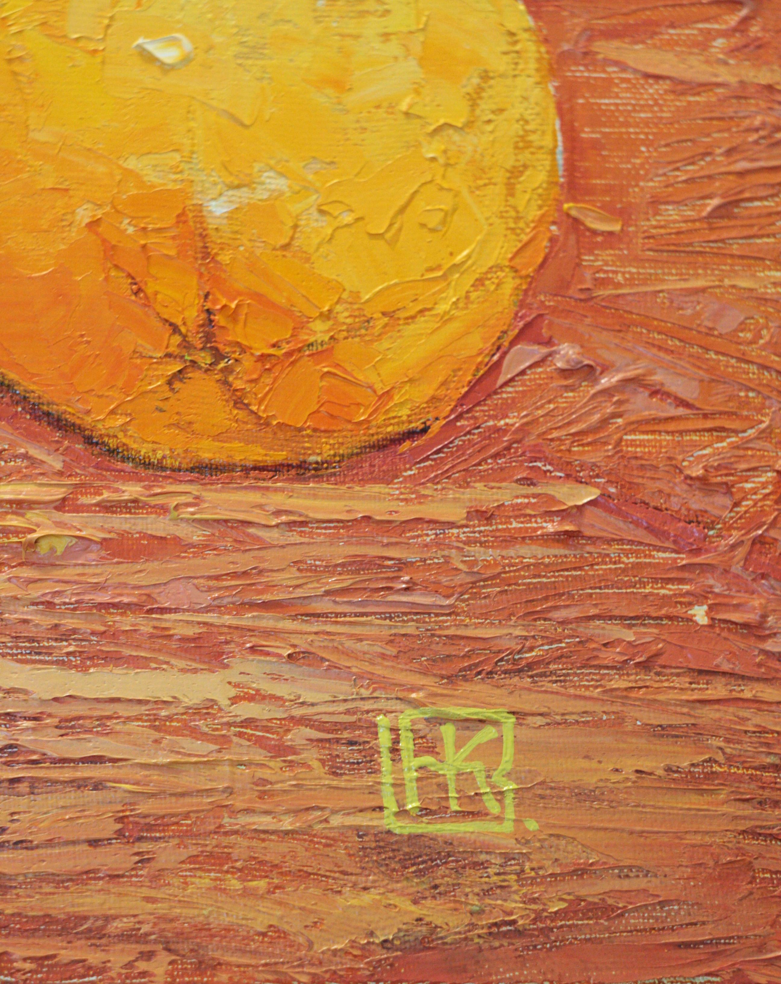 Еxquisite Taste - Pintura al óleo Lienzo Rojo Verde Amarillo Blanco - Painting de Nelli Kirman
