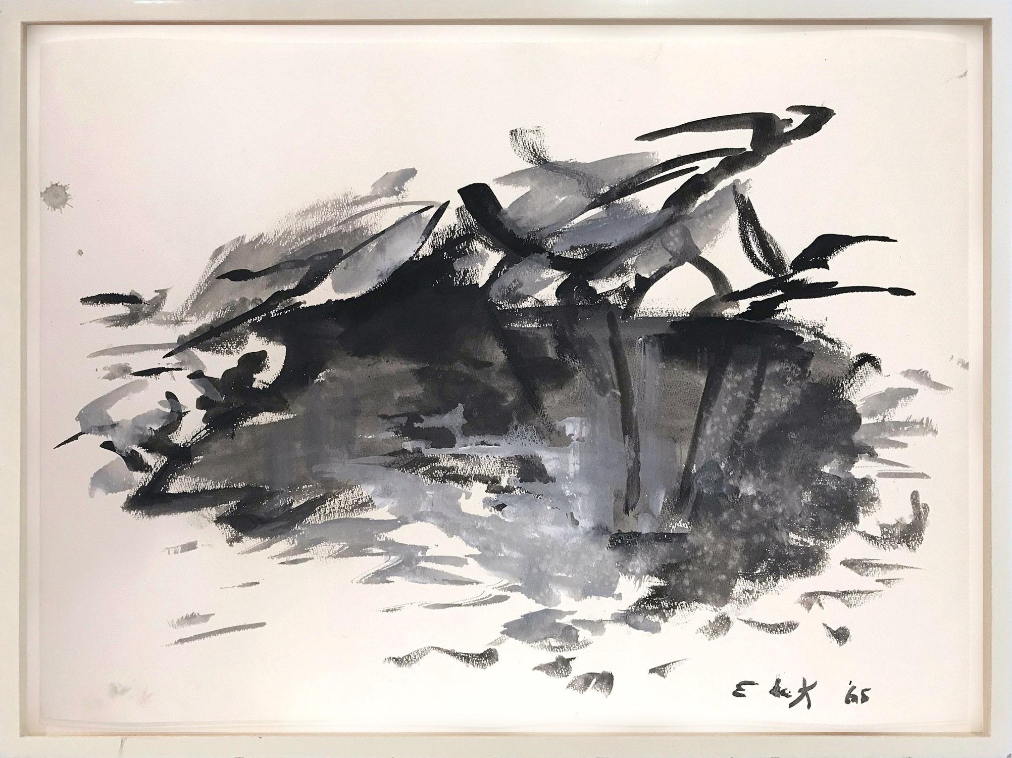 Elaine de Kooning Abstract Drawing - Abstract Landscape Composition