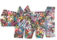 « Street Haring Dog », œuvre colorée en techniques mixtes d'un artiste français sur Dibond