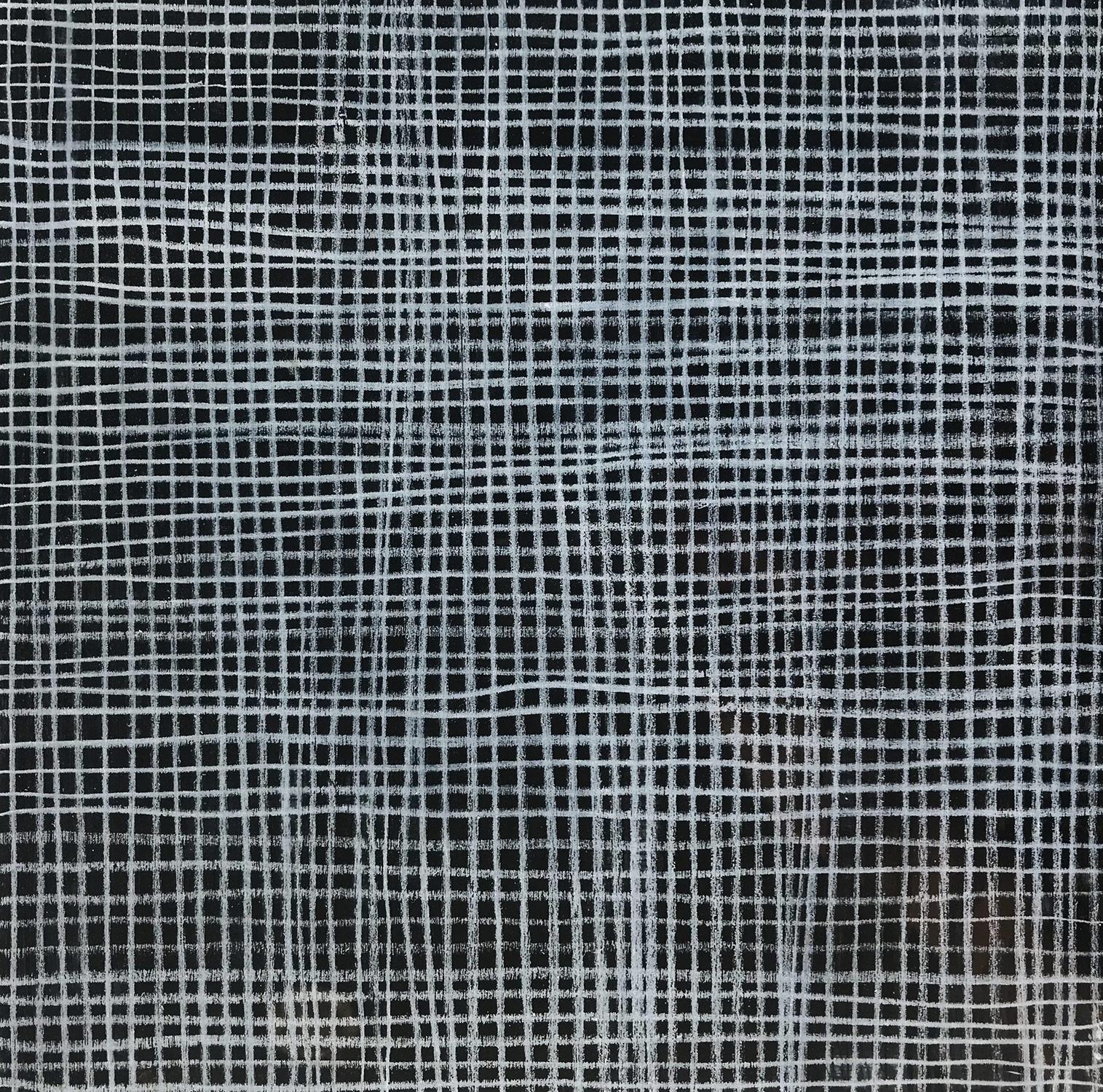 Abstract Painting Christie Owen - Composition abstraite en couches de médias mixtes sur panneau de bouleau baltique "Elements 3038"