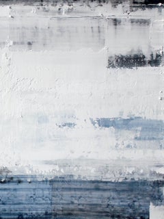 "Colorfields Black and White 3082" Abstract Layered Composition on Birch Panel