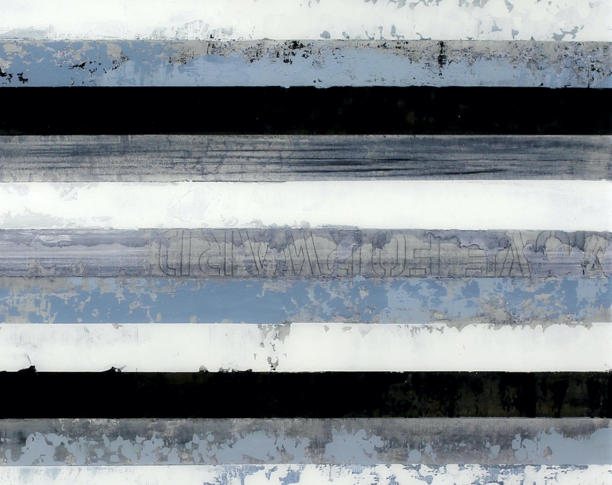 Composition abstraite en couches sur panneau de bouleau baltique 3080 - Painting de Christie Owen