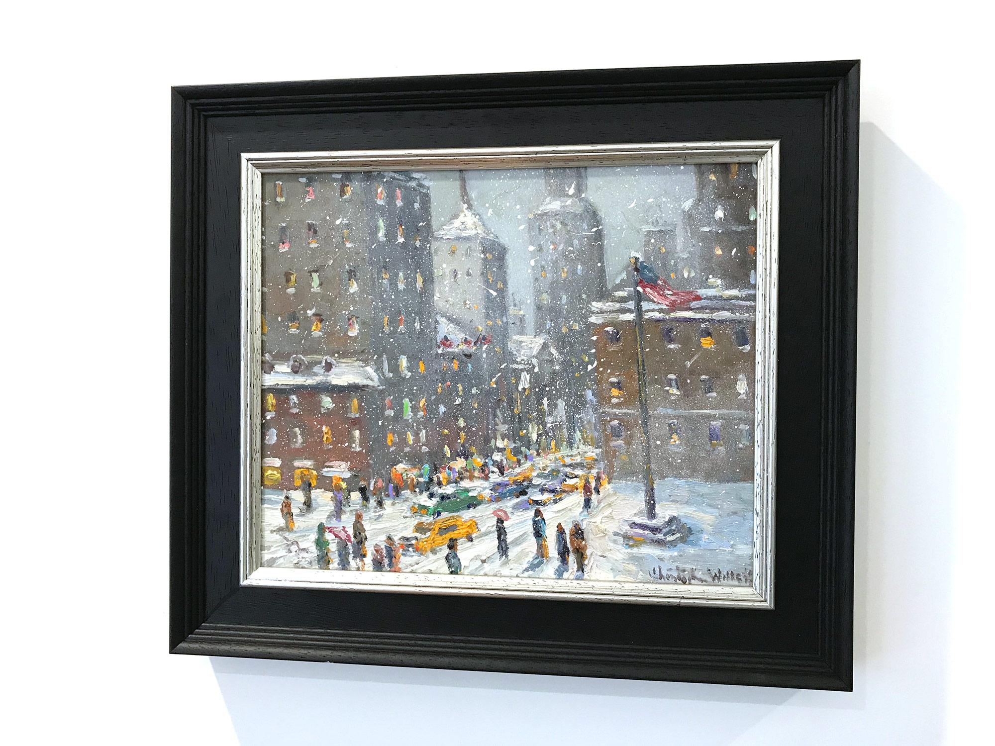 „Manhattan NY“ Winterlandschaft mit Gebäuden und Schnee in New York City:: Ölgem�älde 12