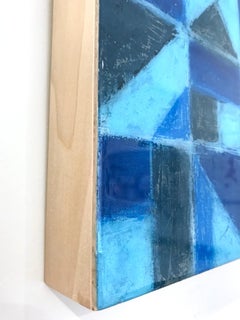 "Dive In 1" Abstract Mixed Media Layered Composition on Baltic Birch Panel