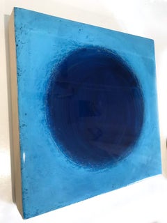 "Dive In 2" Abstract Mixed Media Layered Composition on Baltic Birch Panel