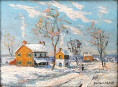 "Dec Snow" Dublin, Bucks County PA, Pastoral Winter Landscape Oil Painting