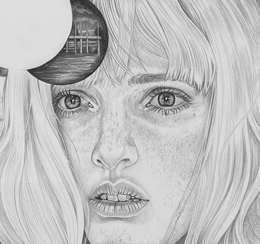 The Alternate, graphite on paper, framed - Contemporary Art by Martine Johanna