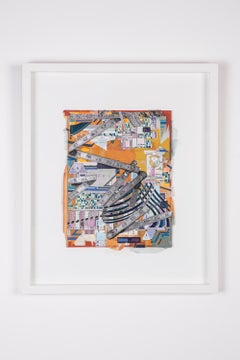 OYV-19 - Pittura astratta contemporanea a collage - Giallo, nastro di misurazione