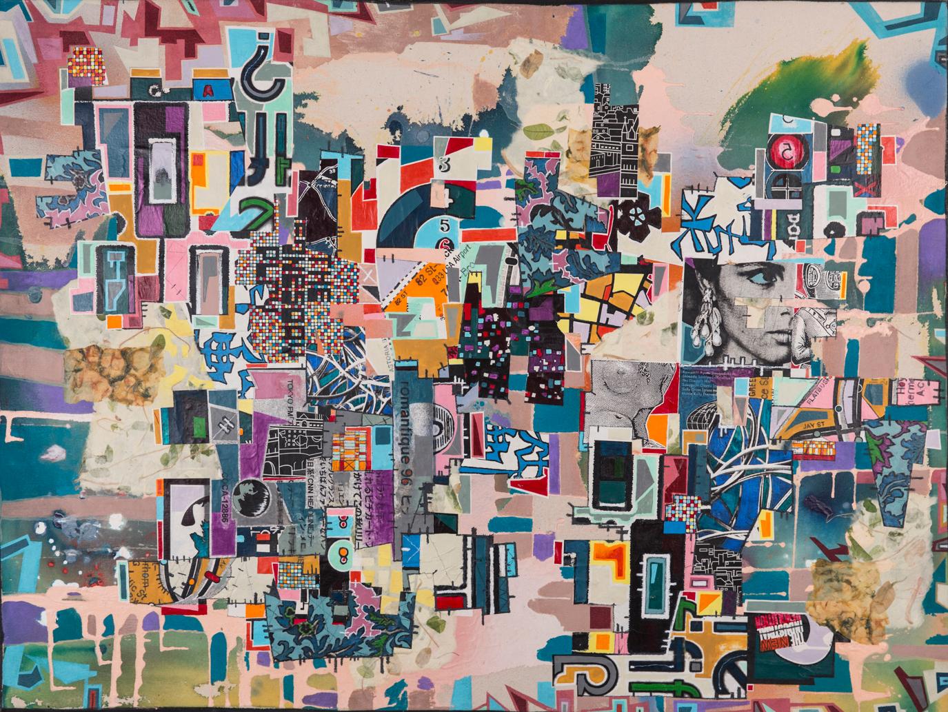 PRG-2000 - Contemporary Abstract Collage Painting from Early in Mack's Career