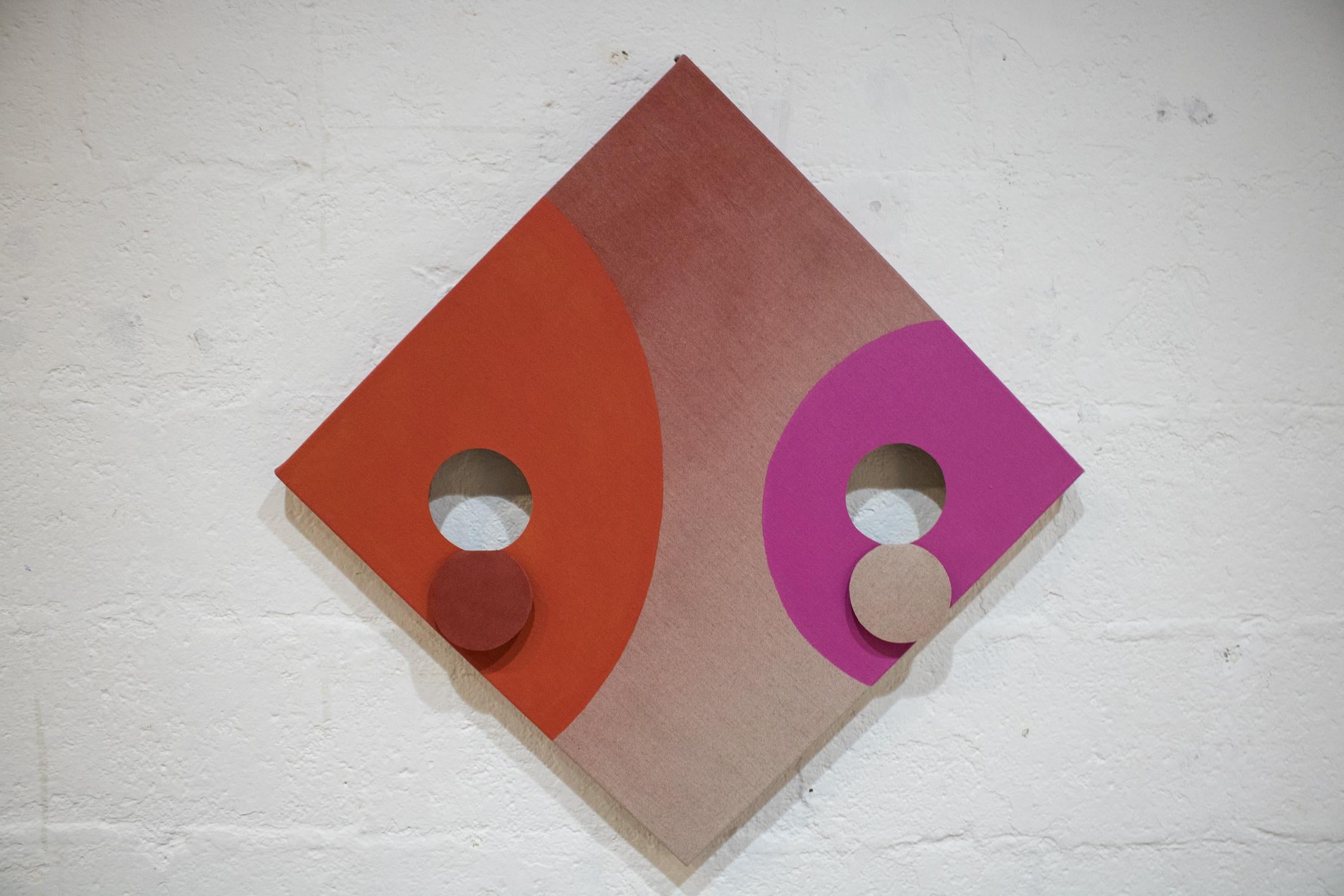 UNTITLED SCULPTURAL PAINTING -Abstract Oil & Acrylic on Linen, Pink, Orange, Tan For Sale 1