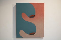 DYAD 23 Pittura scultorea astratta - Olio e acrilico su lino, blu, rosso, tan