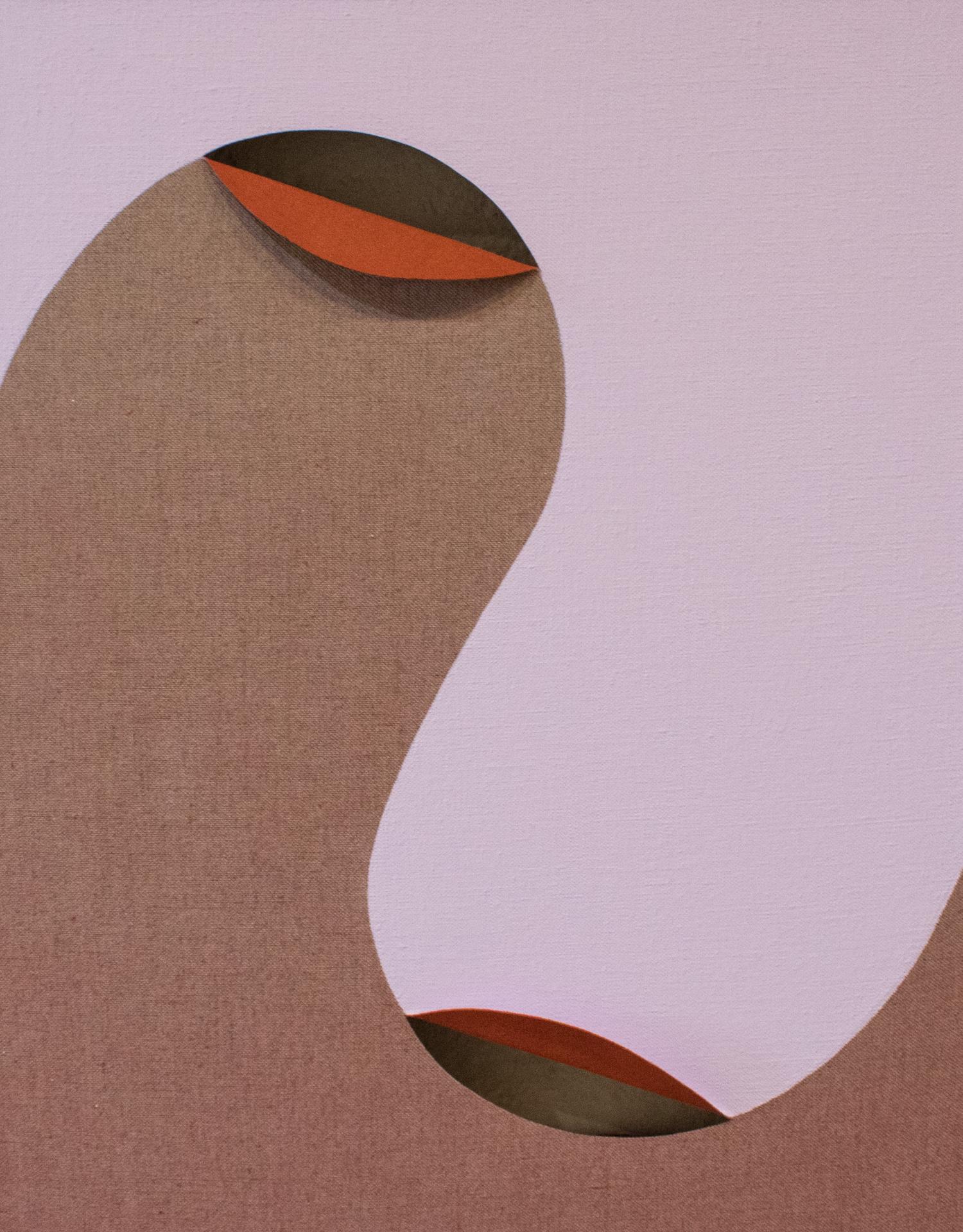 Linda King Ferguson Abstract Sculpture - DYAD 22 - Contemporary - Oil & Acrylic on Linen, Pink, Tan, Feminist 