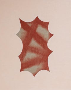 APERTURE - sculptural contemporary painting, pink, red, cut-out, linen