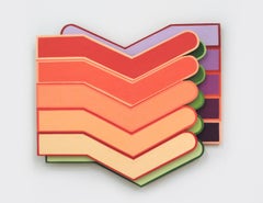 Geometrische Hängeskulptur aus Acryl auf EPS-Karton mit kräftigen:: lebhaften Farben von Ulme
