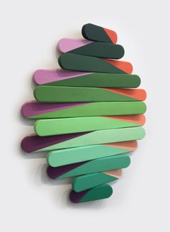 Lepomis - Acrylic on Wood Hanging Sculpture Mixed Media Work -Geometric Abstract