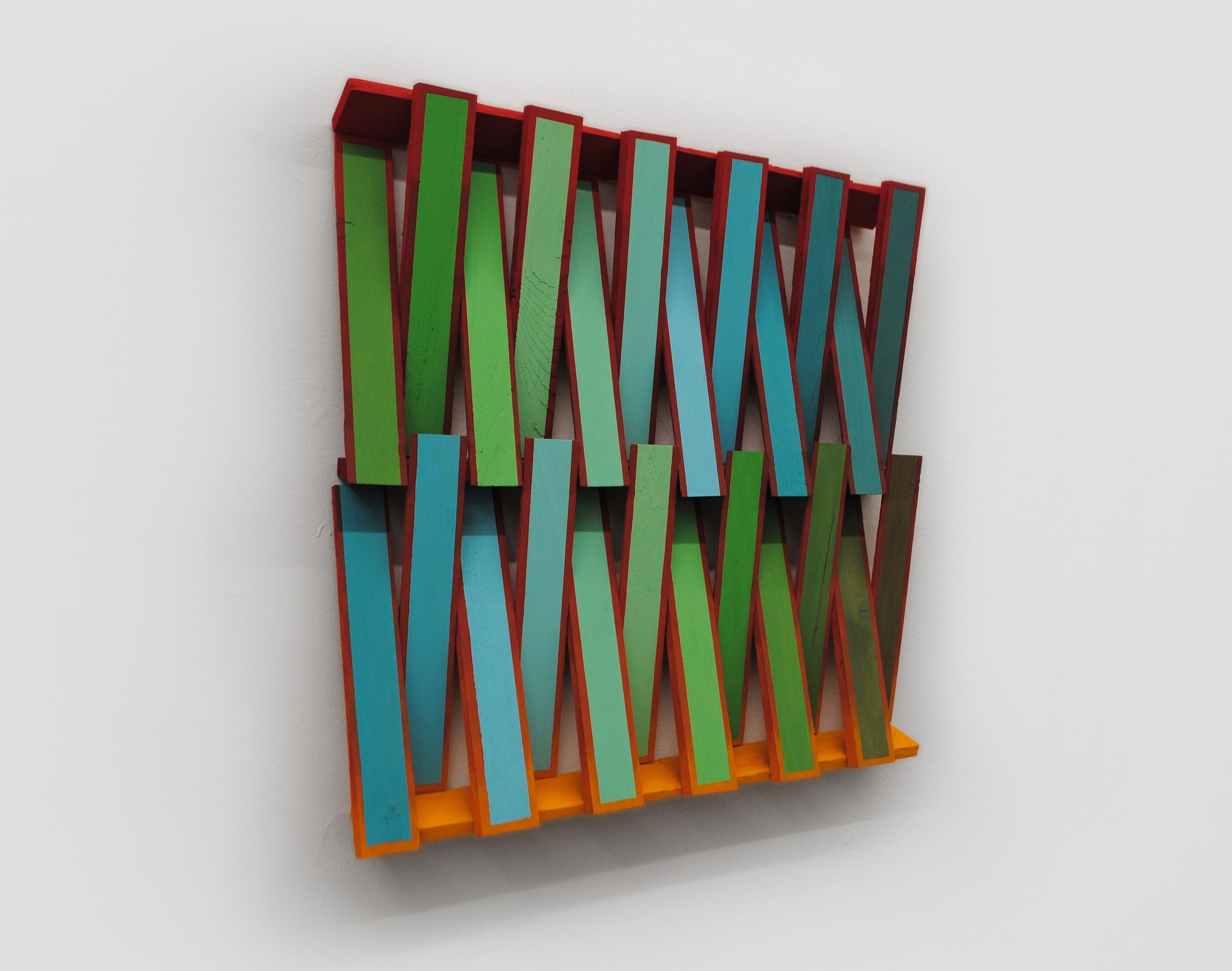 Shim - Contemporary, Dynamic, Abstract Hangable Sculpture, Acrylic on Wood - Mixed Media Art by Kayla Rumpp