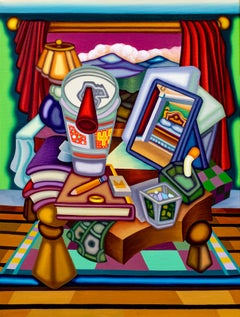 VICE AND REFLECTION - Cubist, Surreal Still Life with Bold Colors