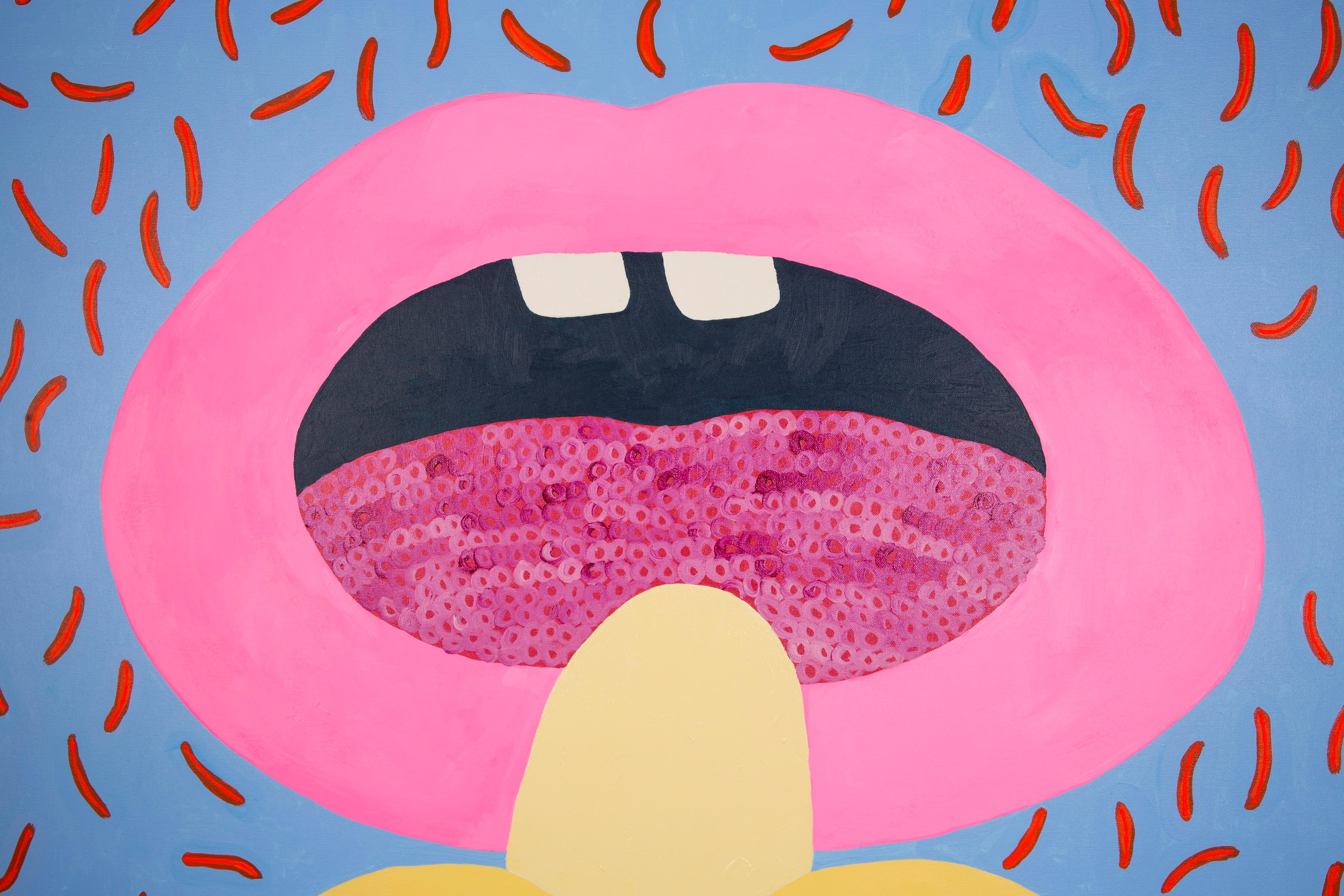 pink lips painting