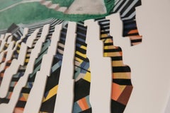 Del mar al mar brillante - Paisaje contemporáneo/Pintura abstracta, verde, rojo