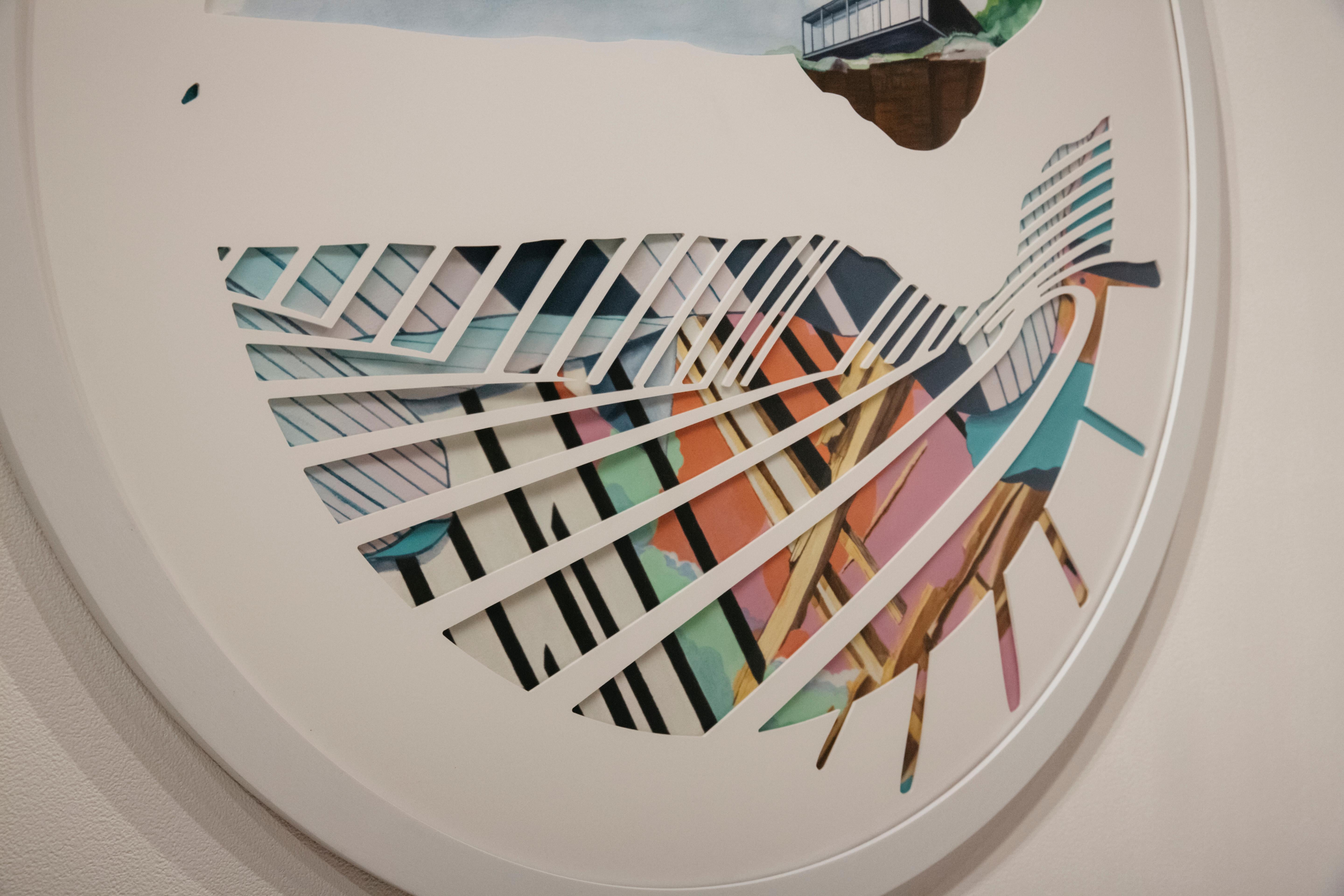 PLATOS GIRATORIOS - Pintura Abstracta Paisaje Circular con Moderno de Mediados de Siglo - Art de Nick Peña