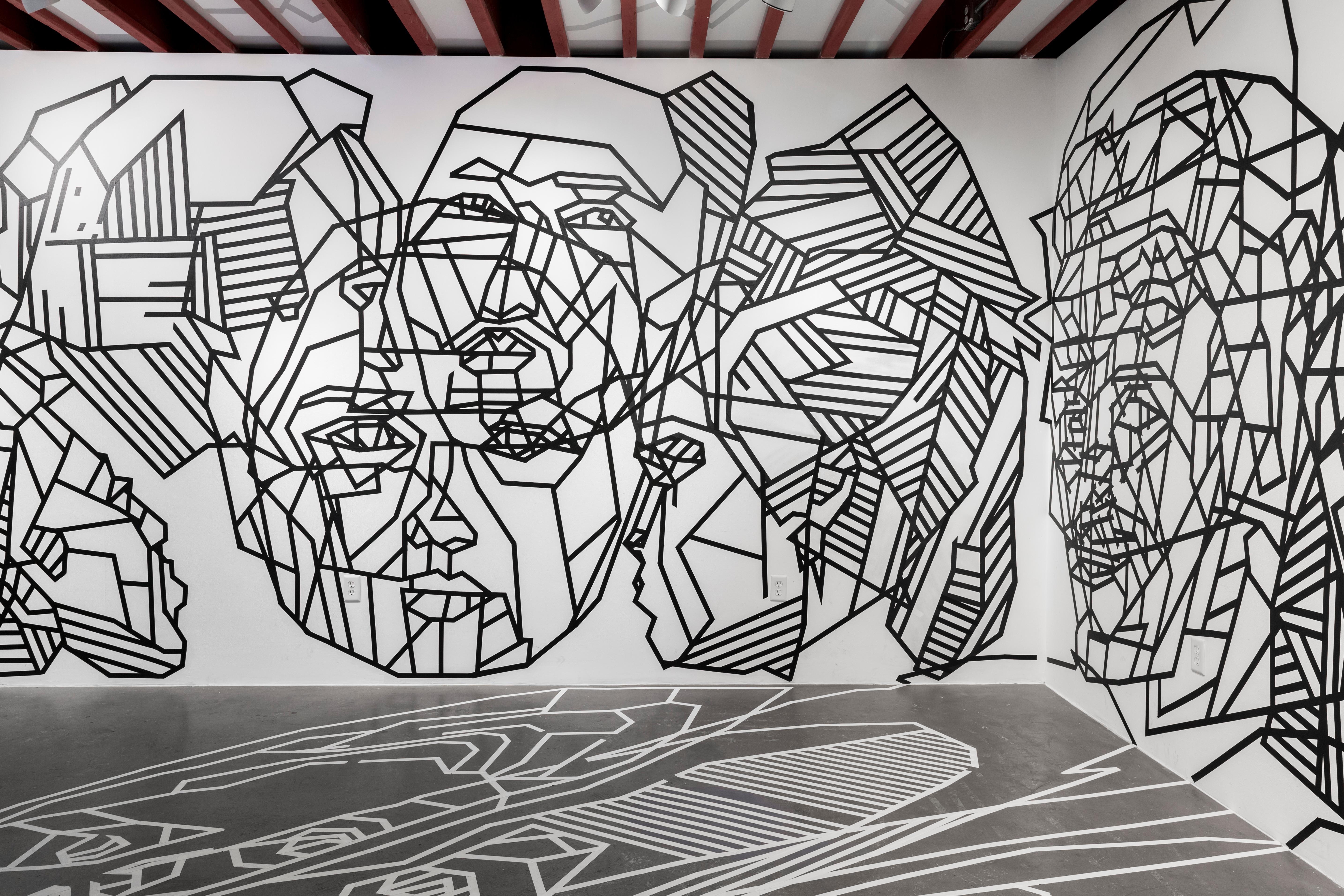 Cobwebs & Catacombs - Dustin Hedrick - Tape Installation w/ Overlapping Faces For Sale 1