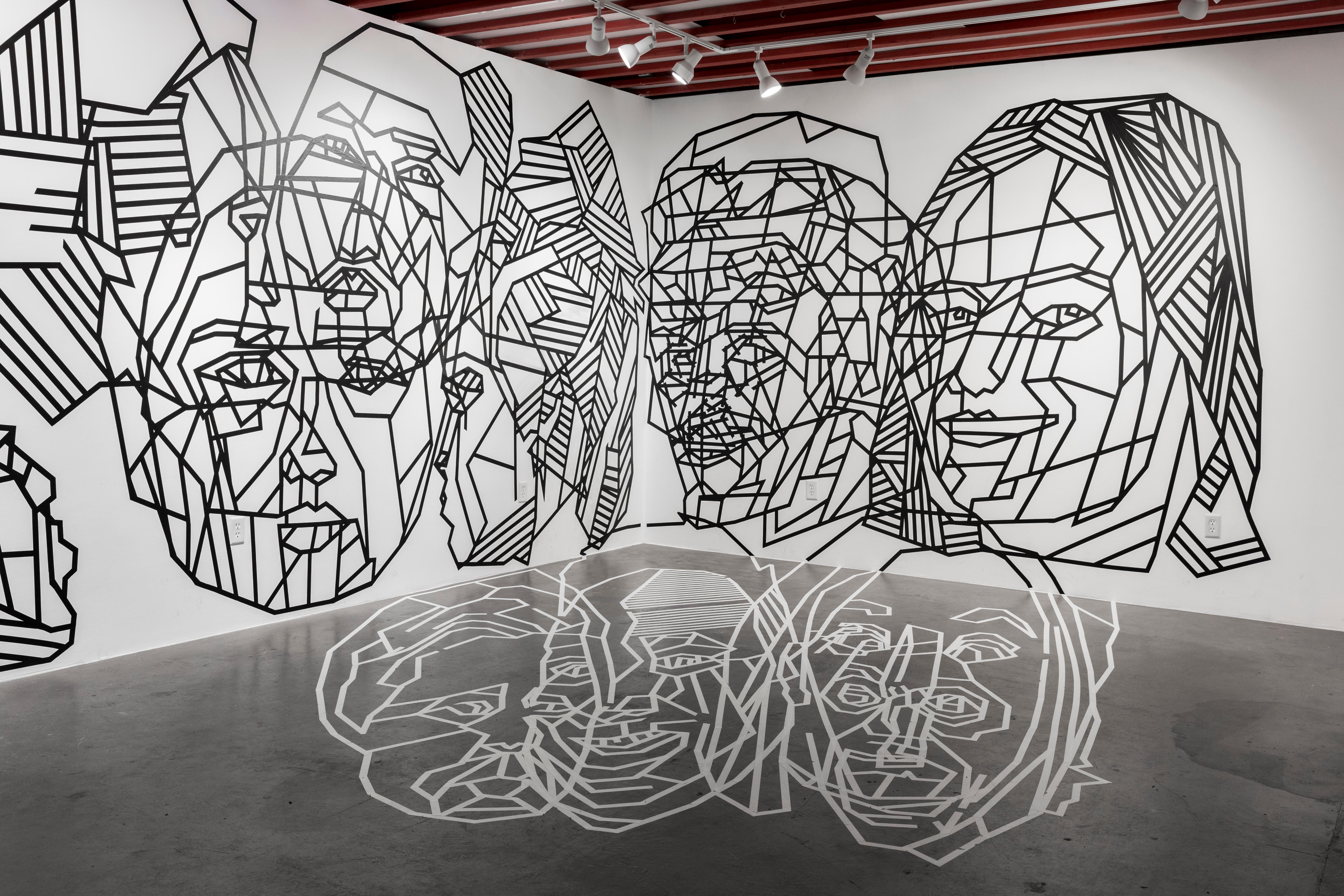 Cobwebs & Catacombs - Dustin Hedrick - Tape Installation w/ Overlapping Faces For Sale 13