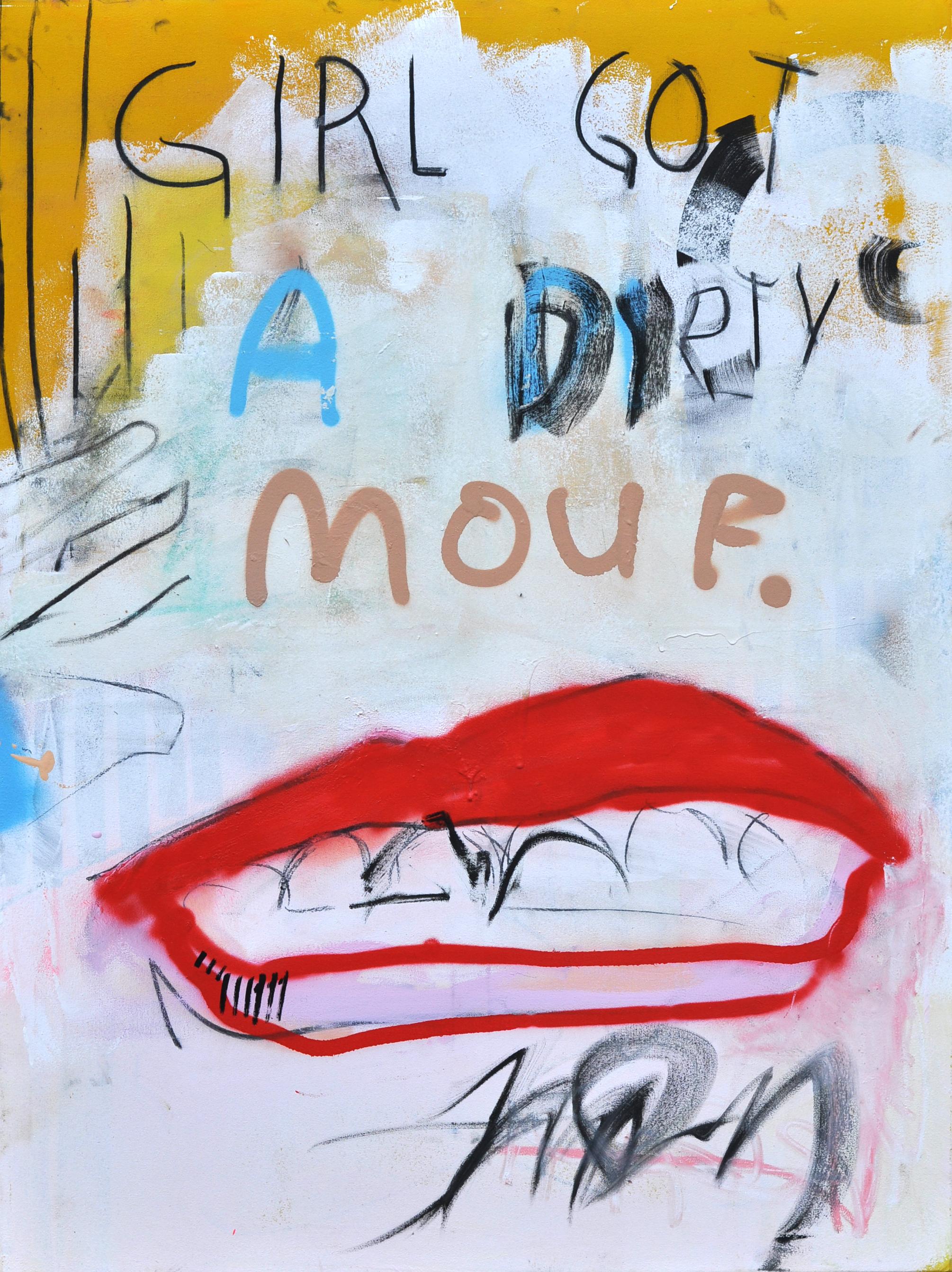 Frances Berry  Abstract Painting - Girl Got a Dirty Mouf