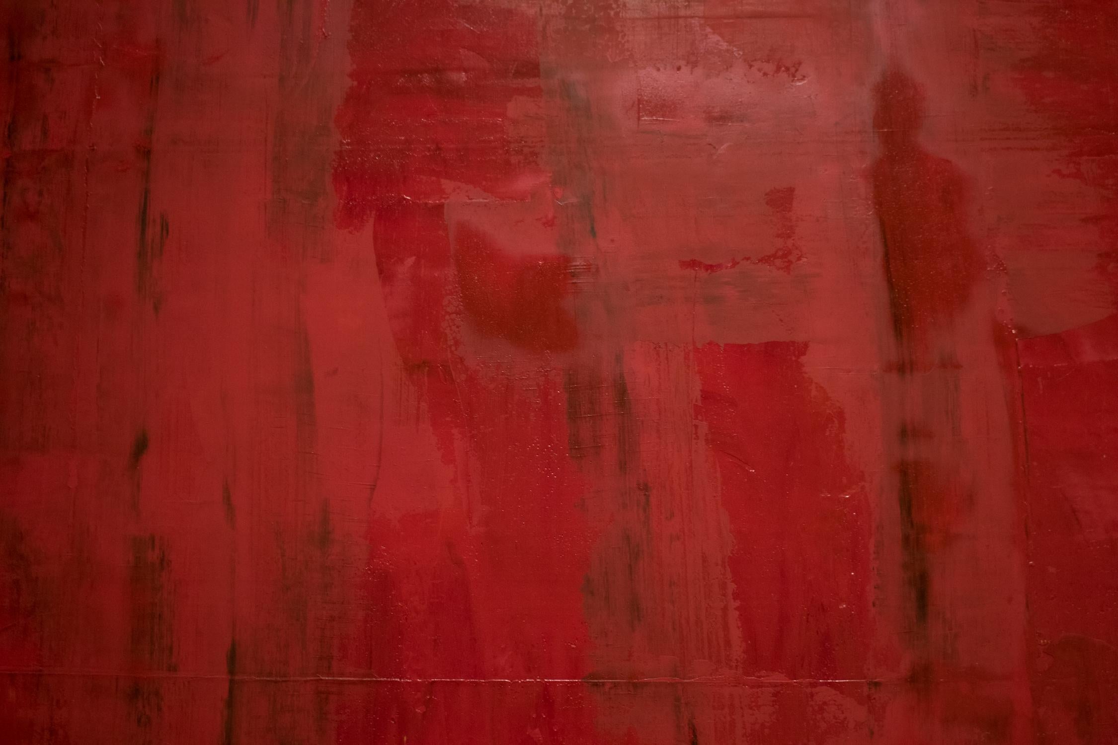 ROJO NO. 1 - Huile et feuille d'or sur toile, rouge abstrait, contemporain en vente 2