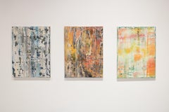 Ohne Titel Nr. 4 - Öl auf Leinwand, zeitgenössisches abstraktes Rosa, Grün, Weiß, Gelb