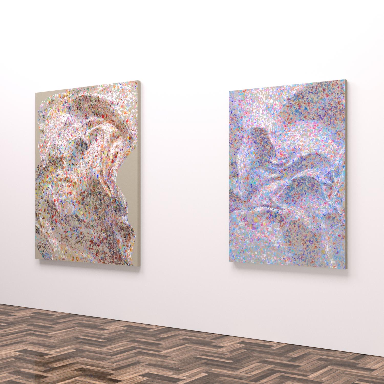 UNTITLED 3 - Abstract Multi-Colored Latex Print - Gray Abstract Print by Joseph Bounds