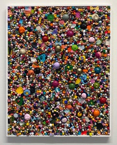 TAPESTRY MULTICOLORATO 5- Pittura astratta contemporanea con glitter