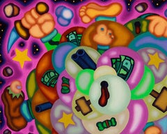 REBEL OUTPOST FRACK - Purple Nebula Oil Painting, Surreal Illustration