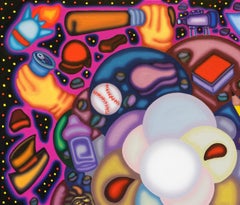 GREYSON SALVO BARRAGE - Purple, Blue Surreal Nebula Oil Painting