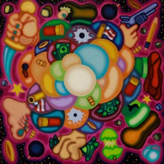 CARRY STORMS VARY - Nuage surréaliste illustré aux couleurs audacieuses, cubiste