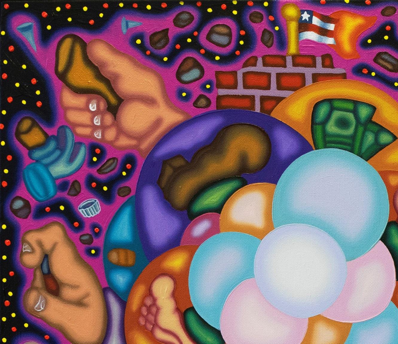 DEDOS - Óleo Ilustrativo Cubista, Surrealista y Atrevido, Morado en venta 5