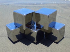 FORMLESS - Steel Sculpture, Cube, Reflective