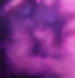 STORM - Purple nebulous oil painting on canvas - Extra-terrestrial