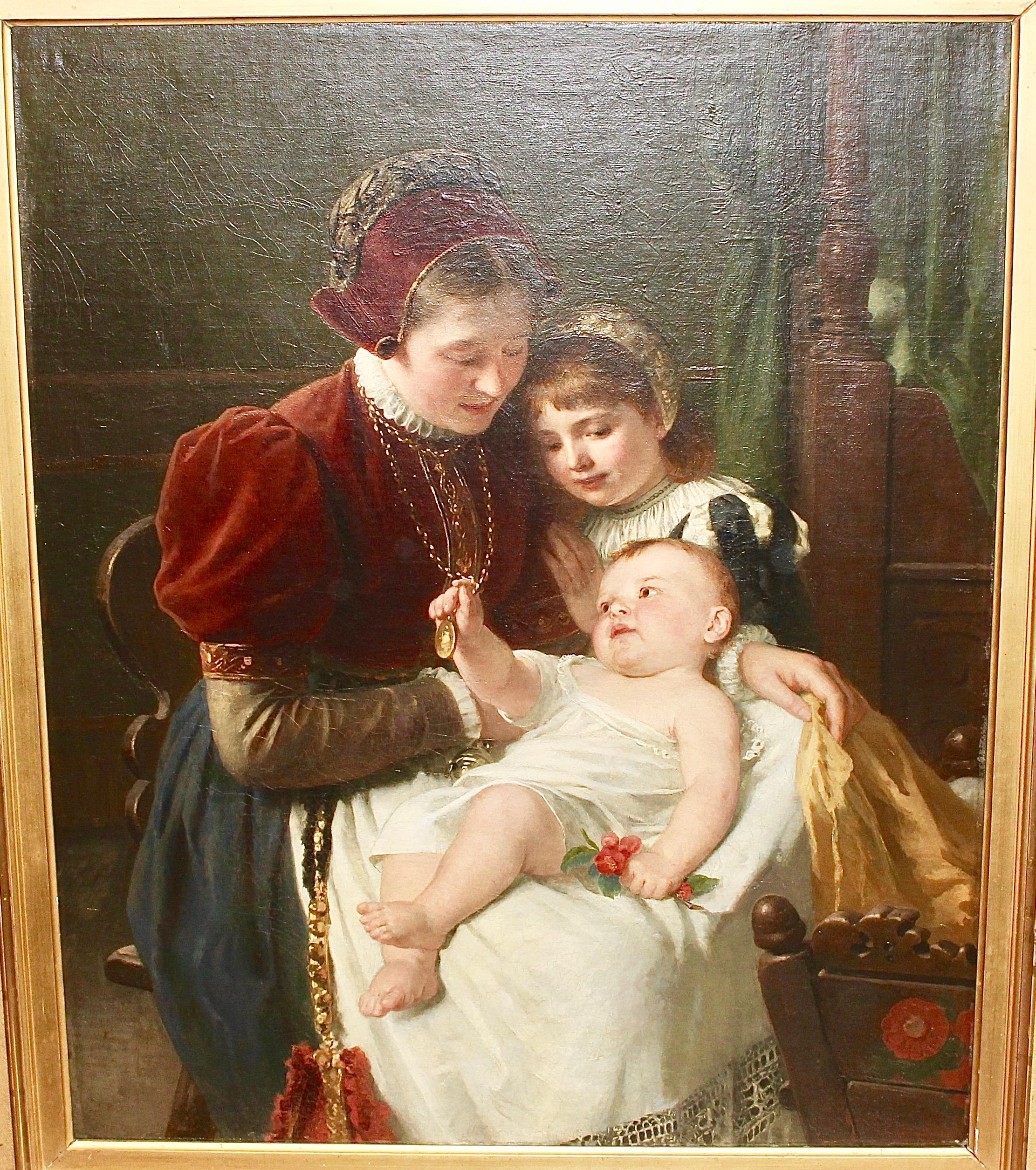 Otto Rethel, Antique Oil Painting, Mother with Children, 19th Century.

Adorable, antique oil painting by the famous German painter Otto Rethel. Oil on canvas. Signed on the canvas and frame.

Dimensions with frame: 103cm x 117.5cm

Due to age very