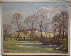 Antique Oil Painting, Schloss (Palace) Bellevue in Berlin. By Bruno Lück