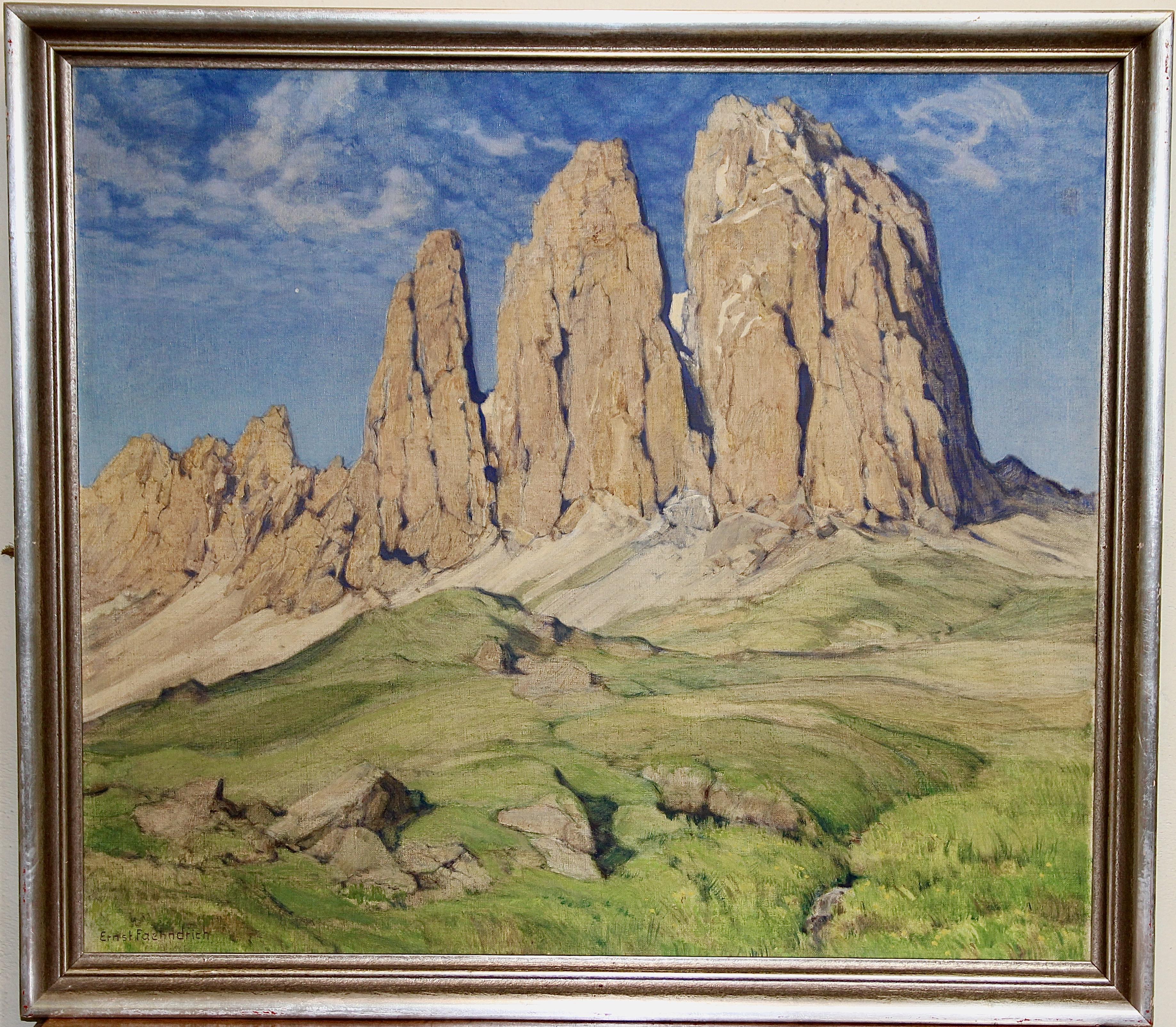 Peinture à l'huile ancienne, paysage de montagne. 20ème siècle, signée.

Dimensions avec cadre.