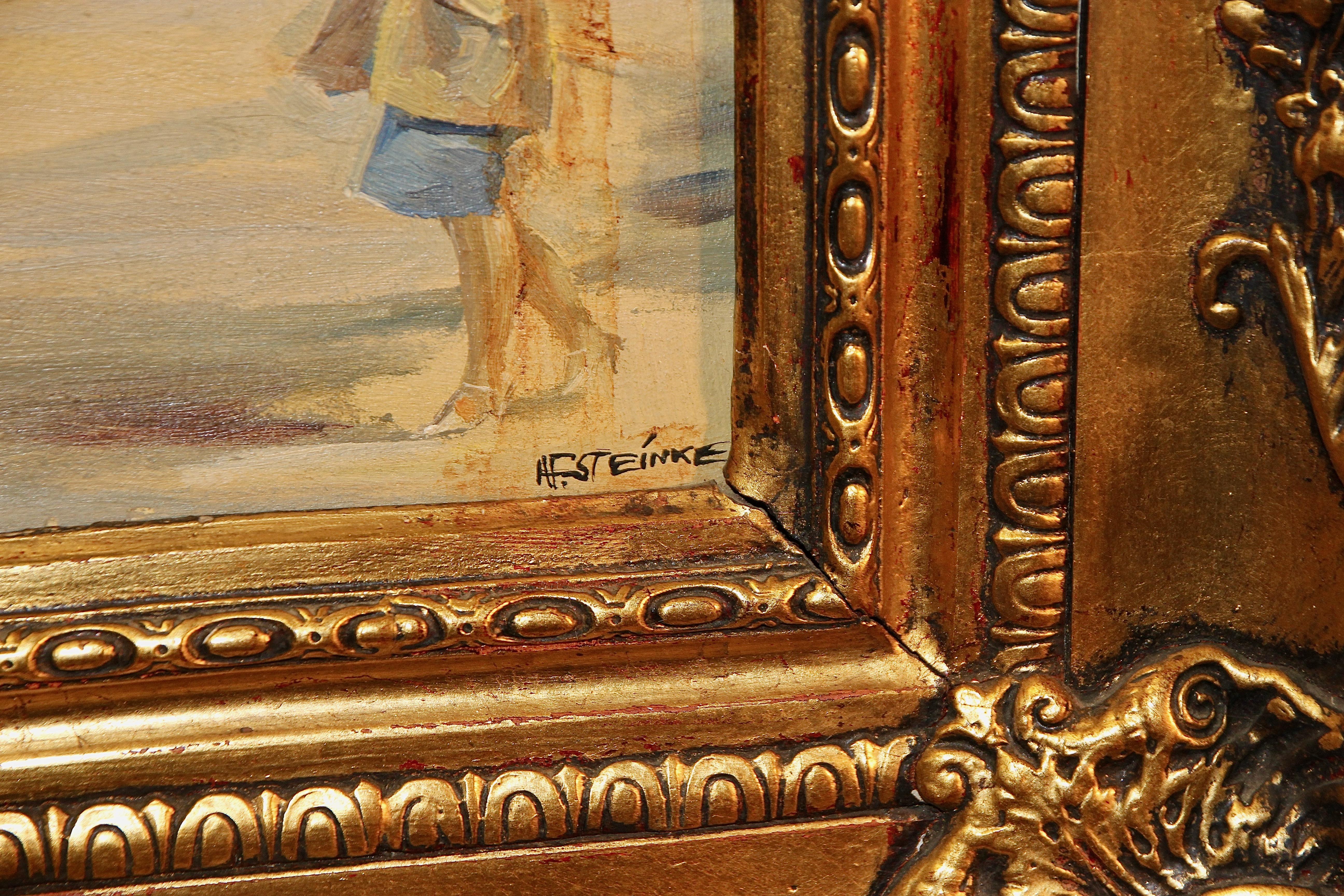 Pittura a olio. Vista delle famose strade di Berlino, Unter den Linden e Friedrichstr. in vendita 3