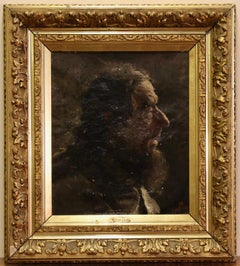 Antique oil Painting by "Jordan". Oil on Canvas. Portrait of an old Gentleman.