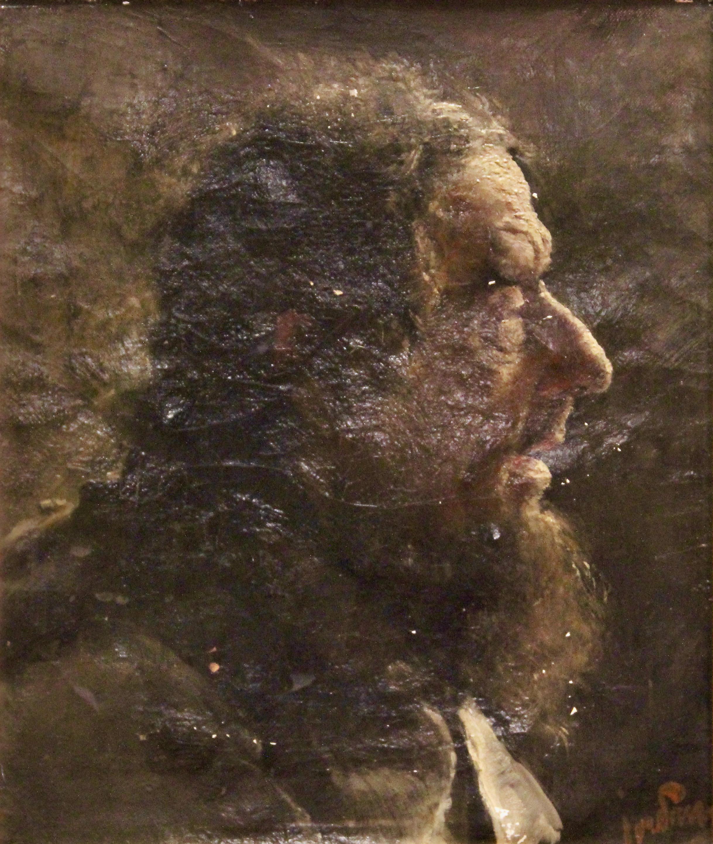 Pintura al óleo antigua de 