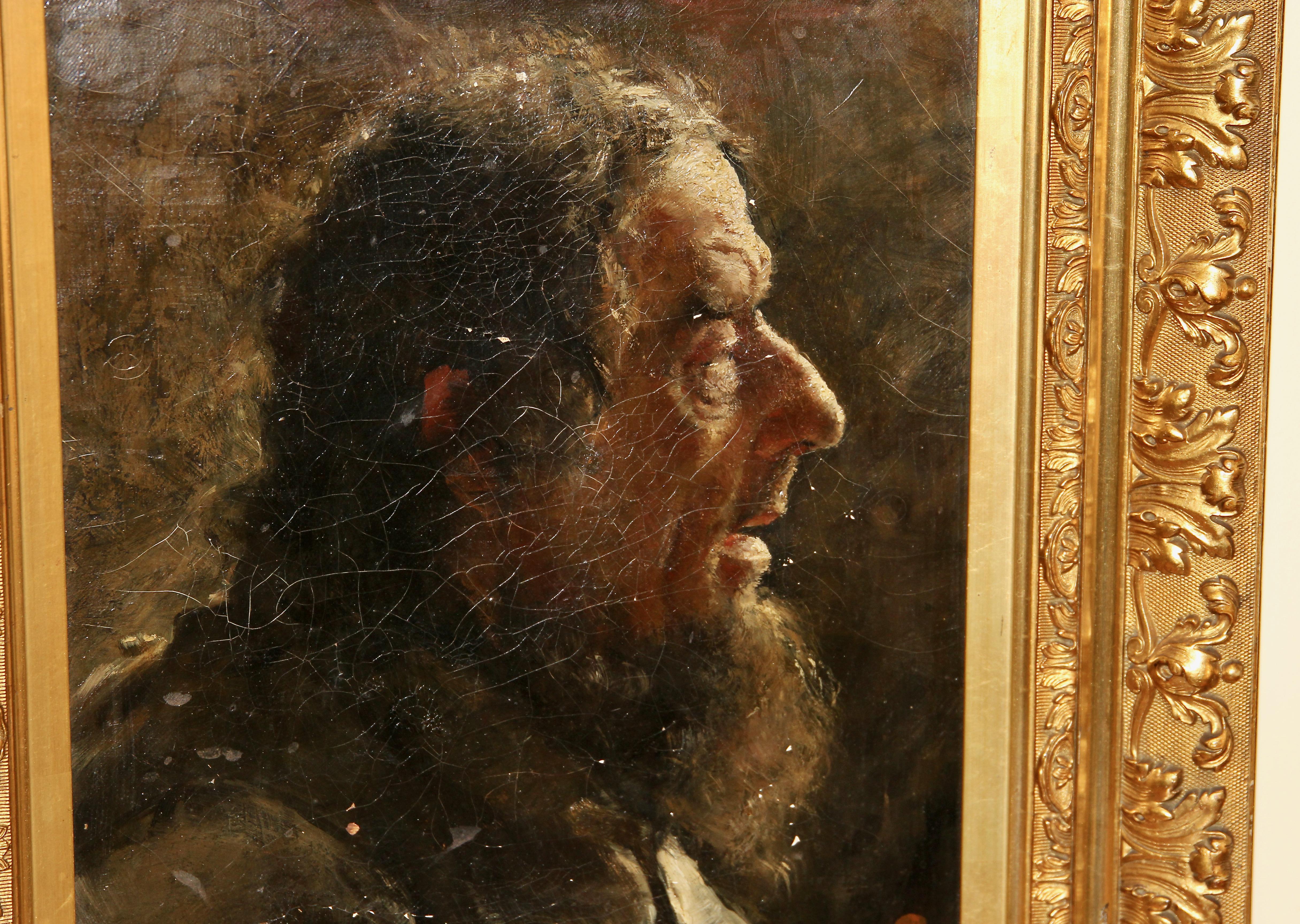 Pintura al óleo antigua de 